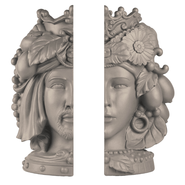 Taupe Bookends - Teste Matte - Baci Milano