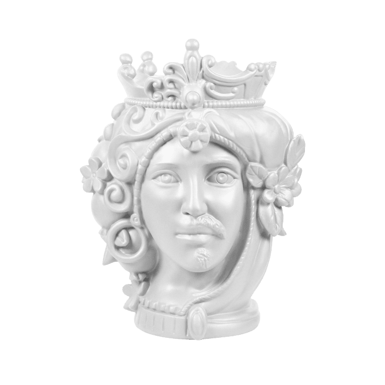 Head Statue Couple - White 38 cm - Teste Matte - Baci Milano