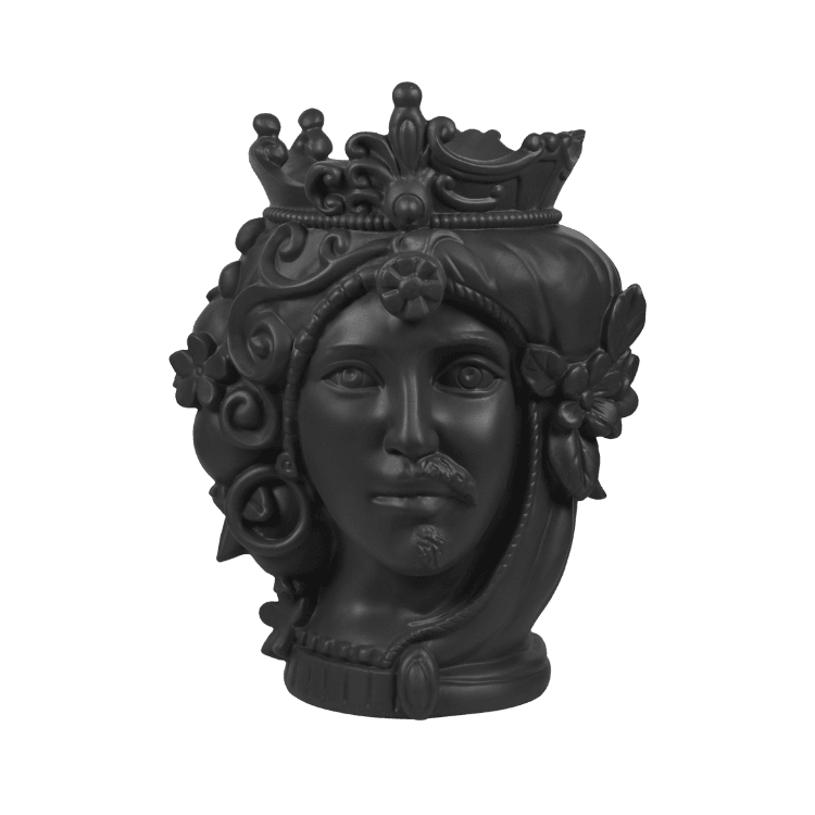 Head Statue Couple - Black 38 cm - Teste Matte - Baci Milano