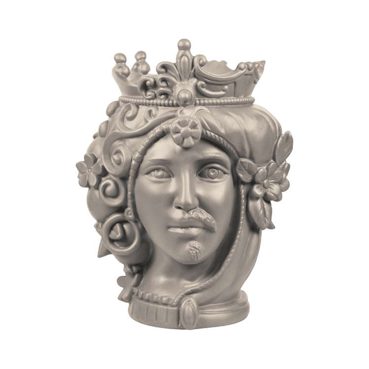 Head Statue Couple - Taupe 38 cm - Teste Matte - Baci Milano