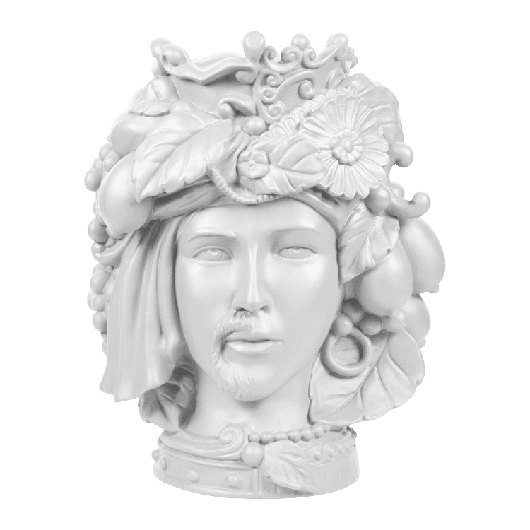 Head Statue Couple - White 32 cm - Teste Matte - Baci Milano