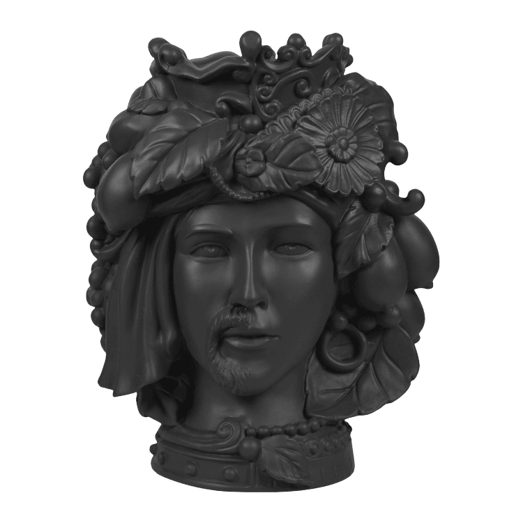 Head Statue Couple - Black 32 cm - Teste Matte - Baci Milano