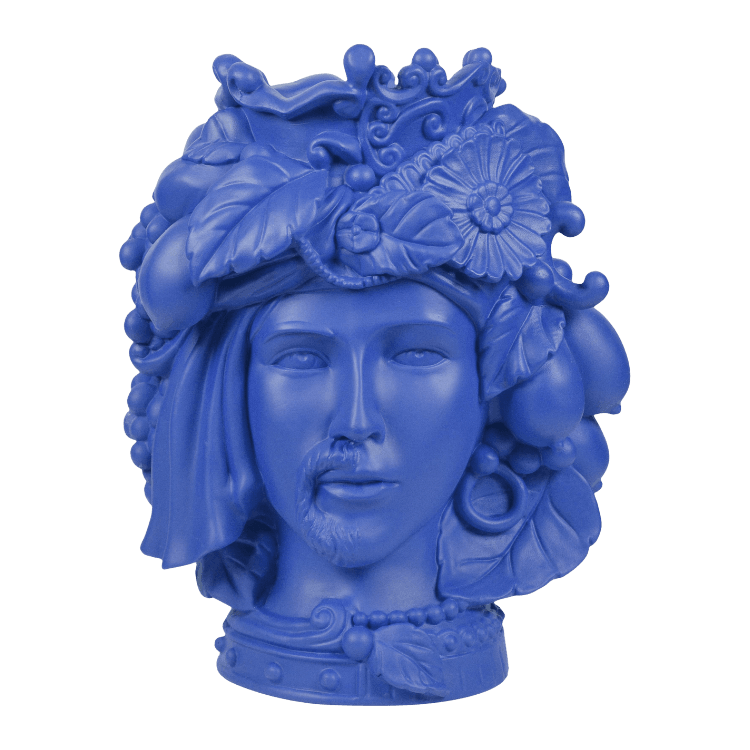 Head Statue Couple - Blue 32 cm - Teste Matte - Baci Milano