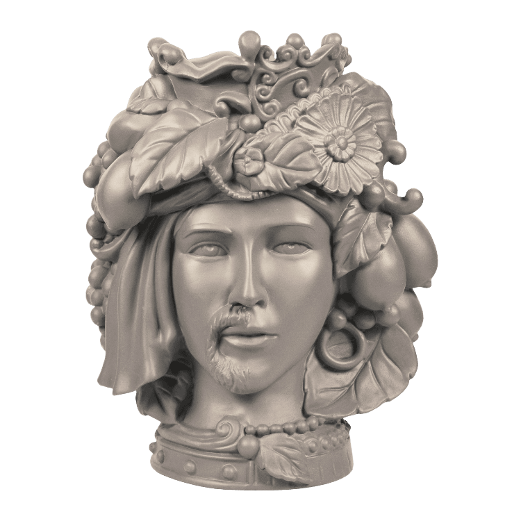 Head Statue Couple - Taupe 32 cm - Teste Matte - Baci Milano