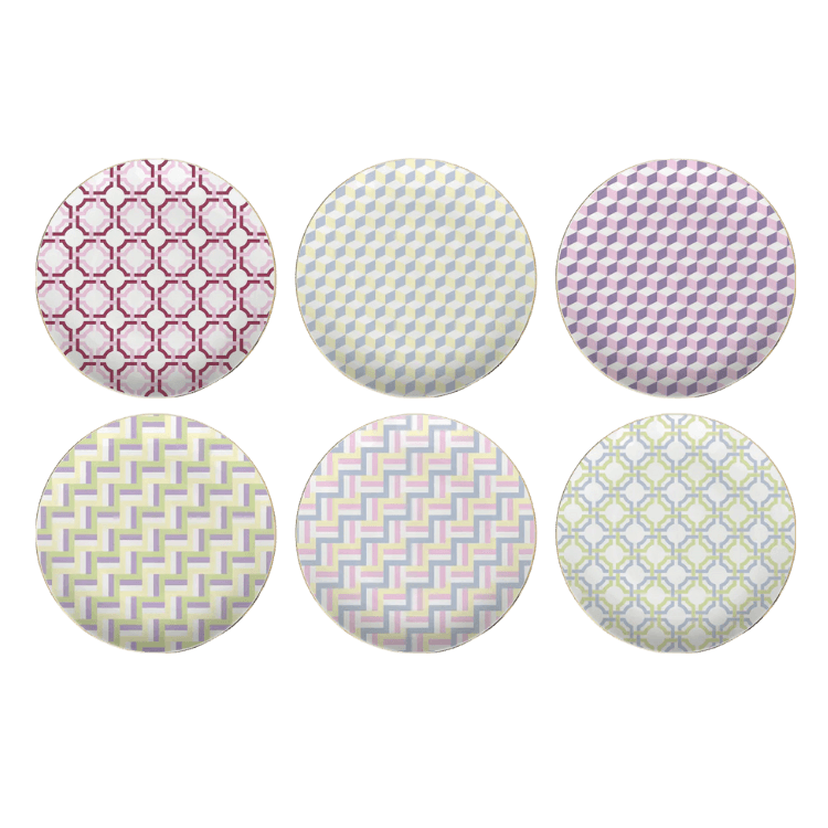 Set of 6 Dessert Plates - Firenze - Baci Milano