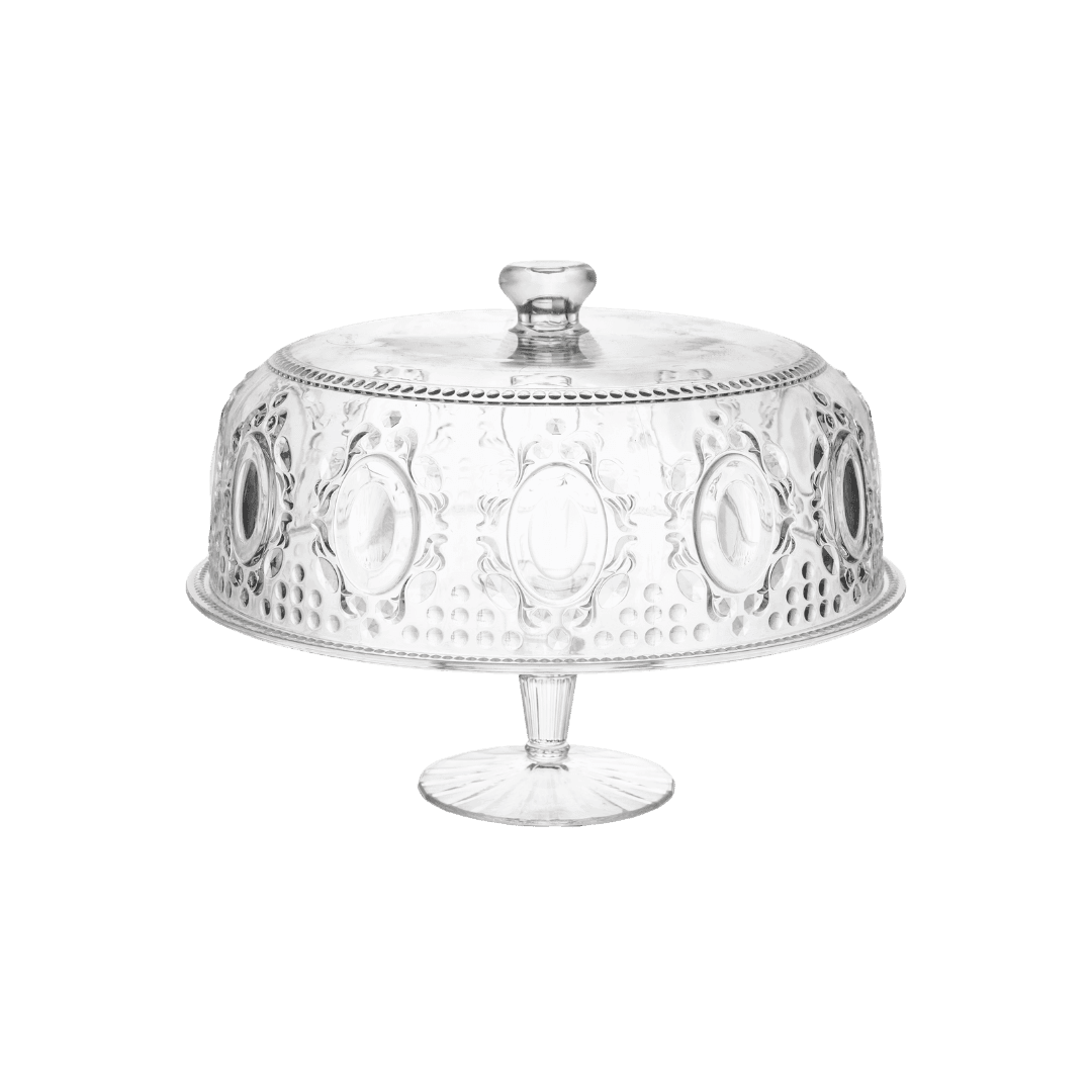 Clear Cake Stand with Cover - Baroque & Rock - Baci Milano