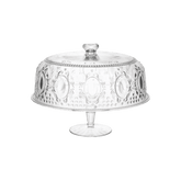 Clear Cake Stand with Cover - Baroque & Rock - Baci Milano