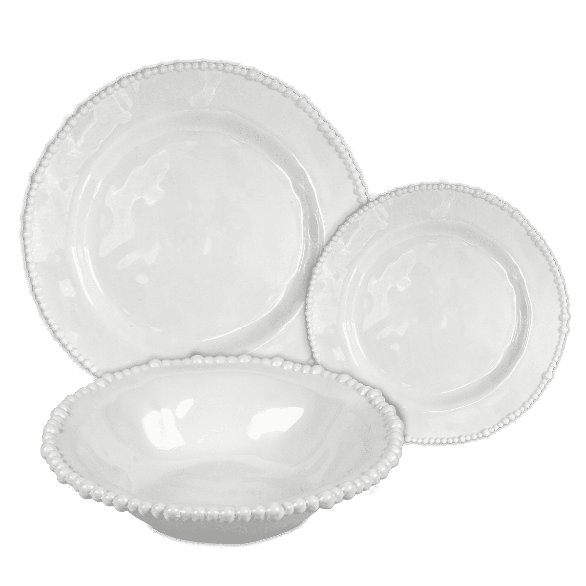 18-Piece Set | Joke Melamine in White - Baci Milano