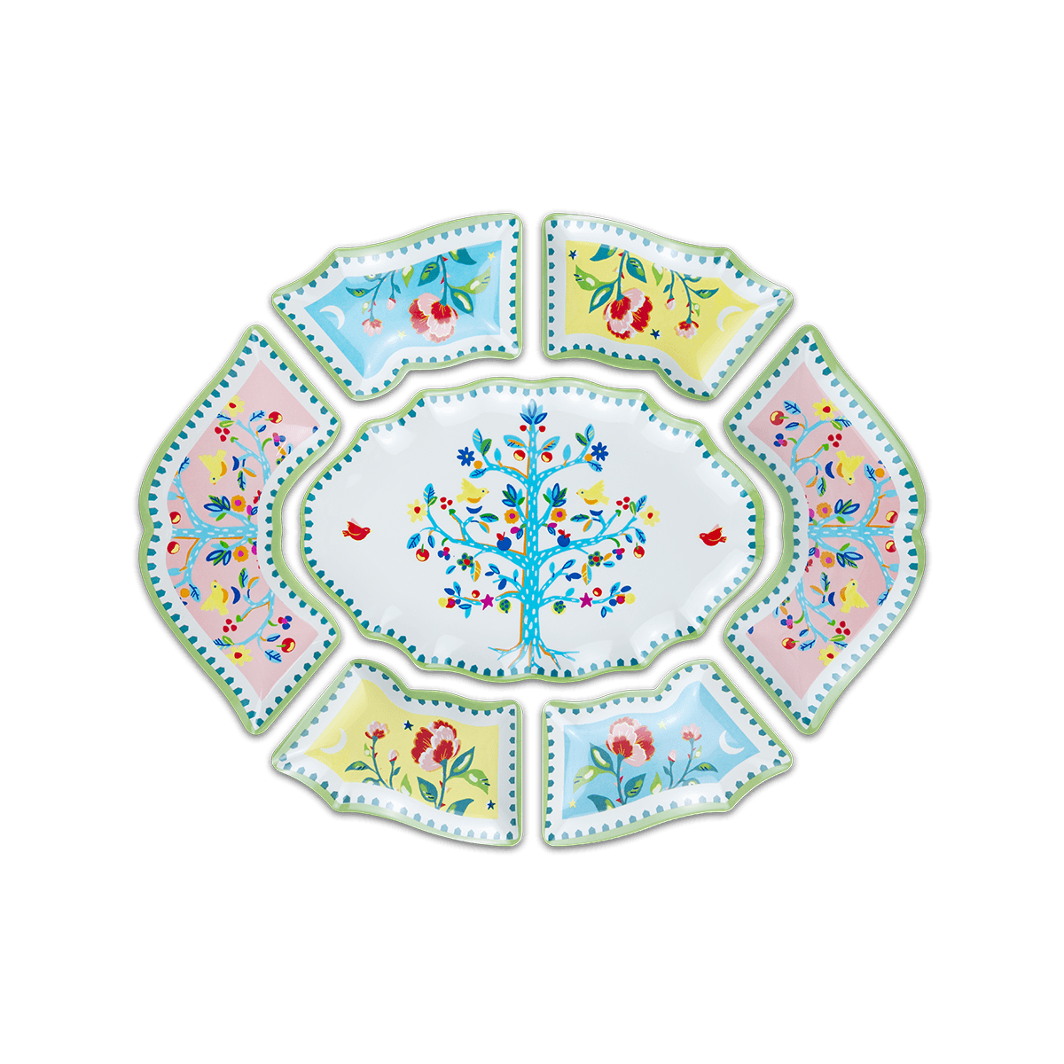 Set of 7 Appetizer Plates- Mamma Mia - Baci Milano