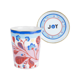 Porcelain Cup with Saucer/Lid - Leaves - Mamma Mia - Baci Milano