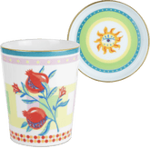 Porcelain Cup with Saucer/Lid - Pomegranate - Mamma Mia - Baci Milano