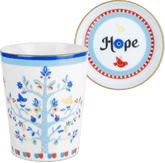 Porcelain Cup with Saucer/Lid - Tree of Life - Mamma Mia - Baci Milano