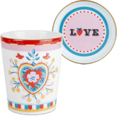 Porcelain Cup with Saucer/Lid - Heart- Mamma Mia - Baci Milano