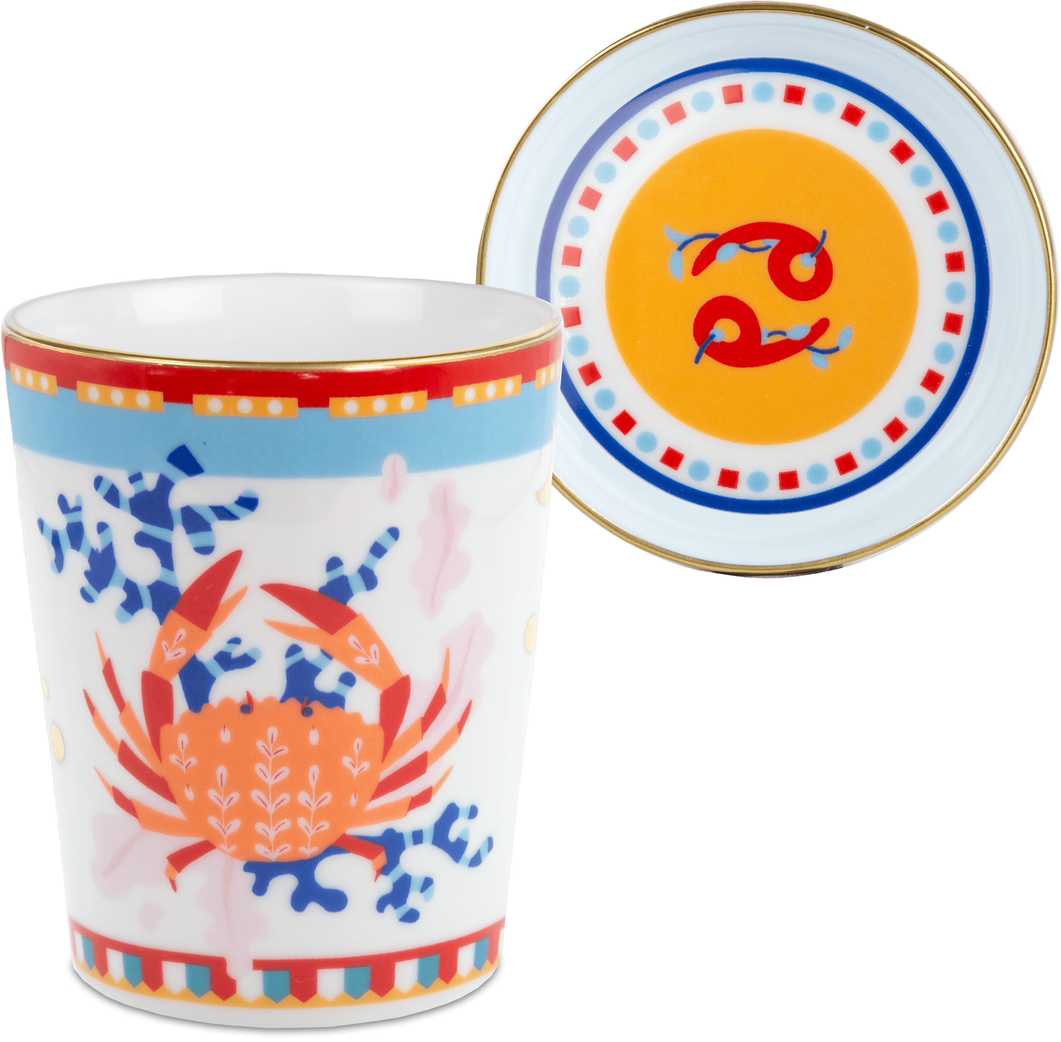 Cup with Lid/Saucer - Cancer - Zodiac Vibe - Baci Milano