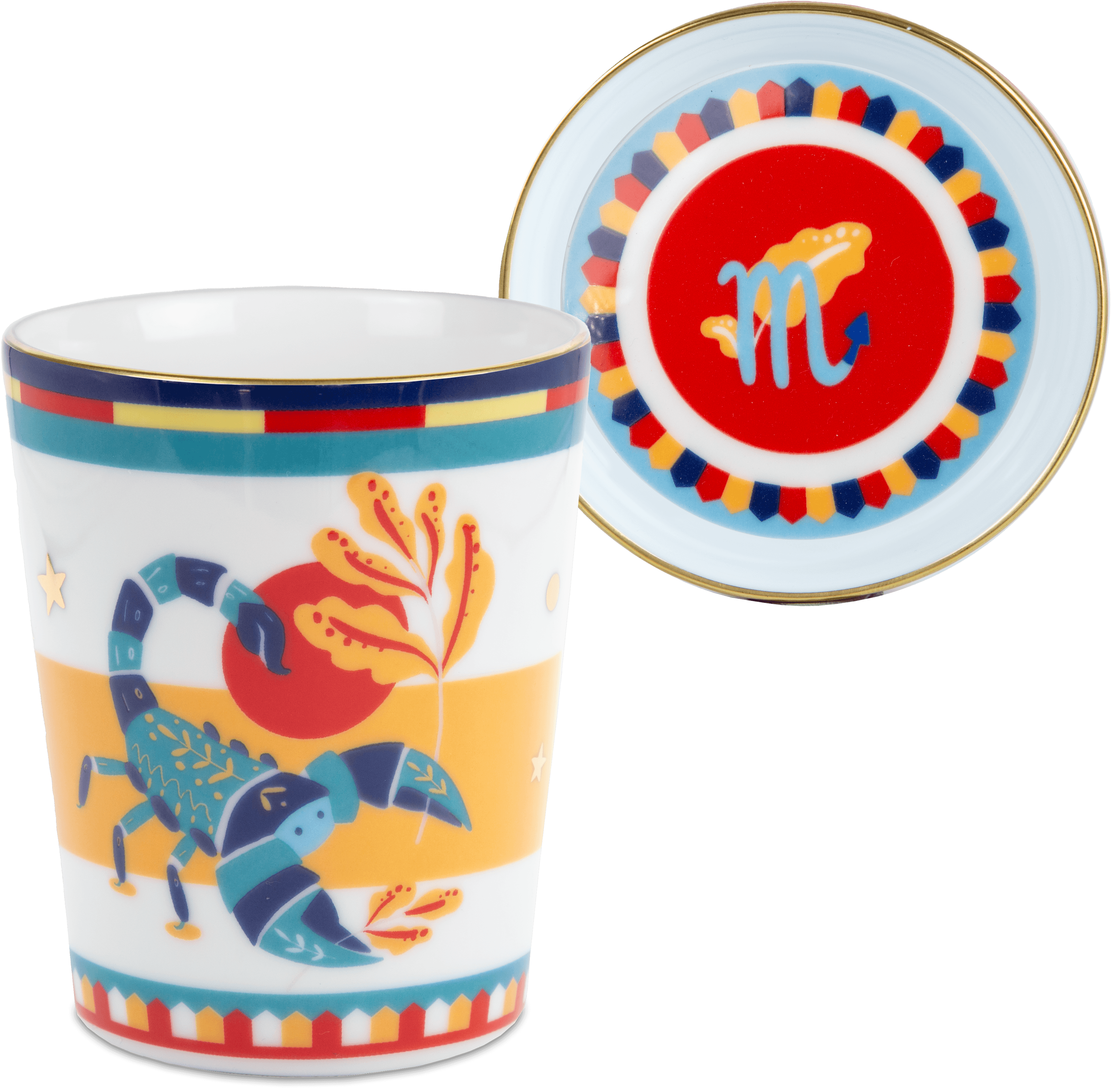 Cup with Lid/Saucer - Scorpio - Zodiac Vibe - Baci Milano