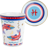 Cup with Lid/Saucer - Pisces - Zodiac Vibe - Baci Milano