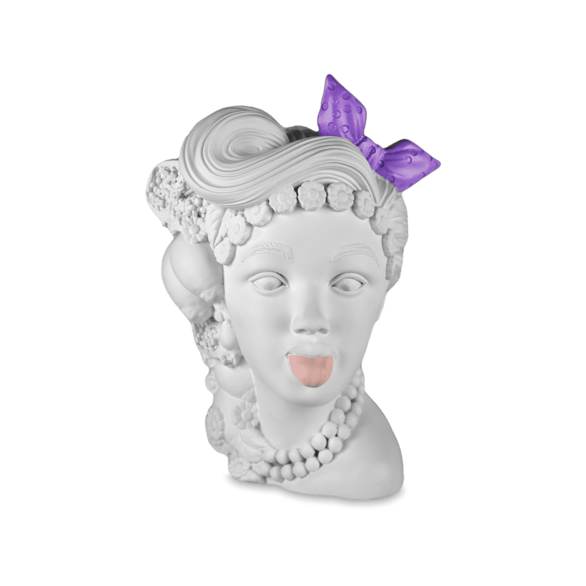 Head Statue - L'Irreverente in White - Sagrada Familia - Baci Milano