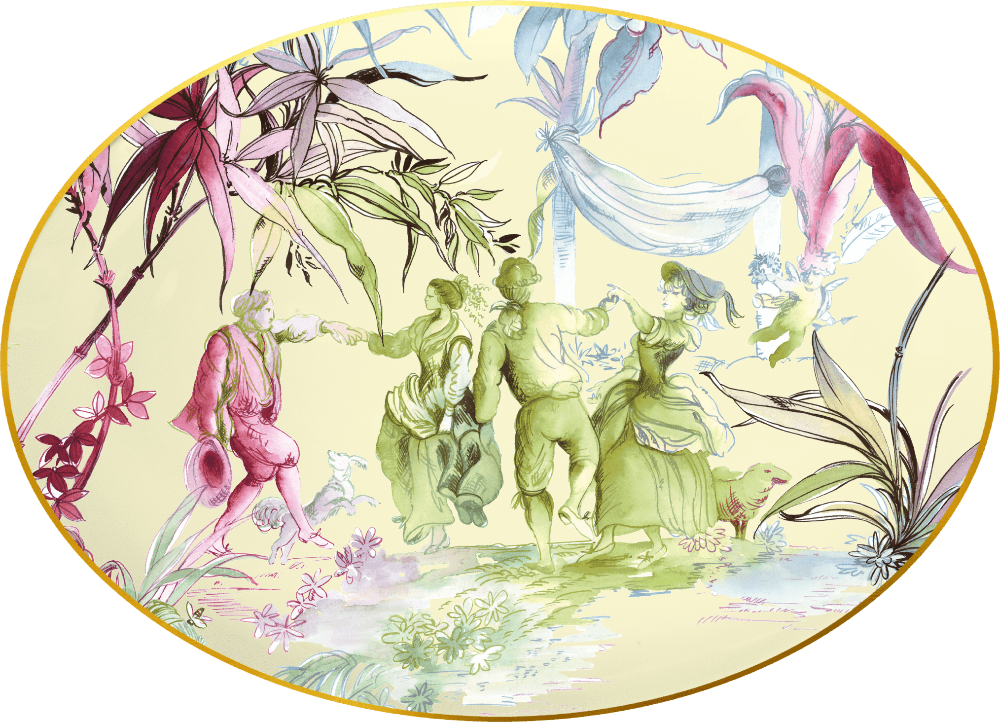 Oval Serving Plate 36cm - Firenze - Baci Milano