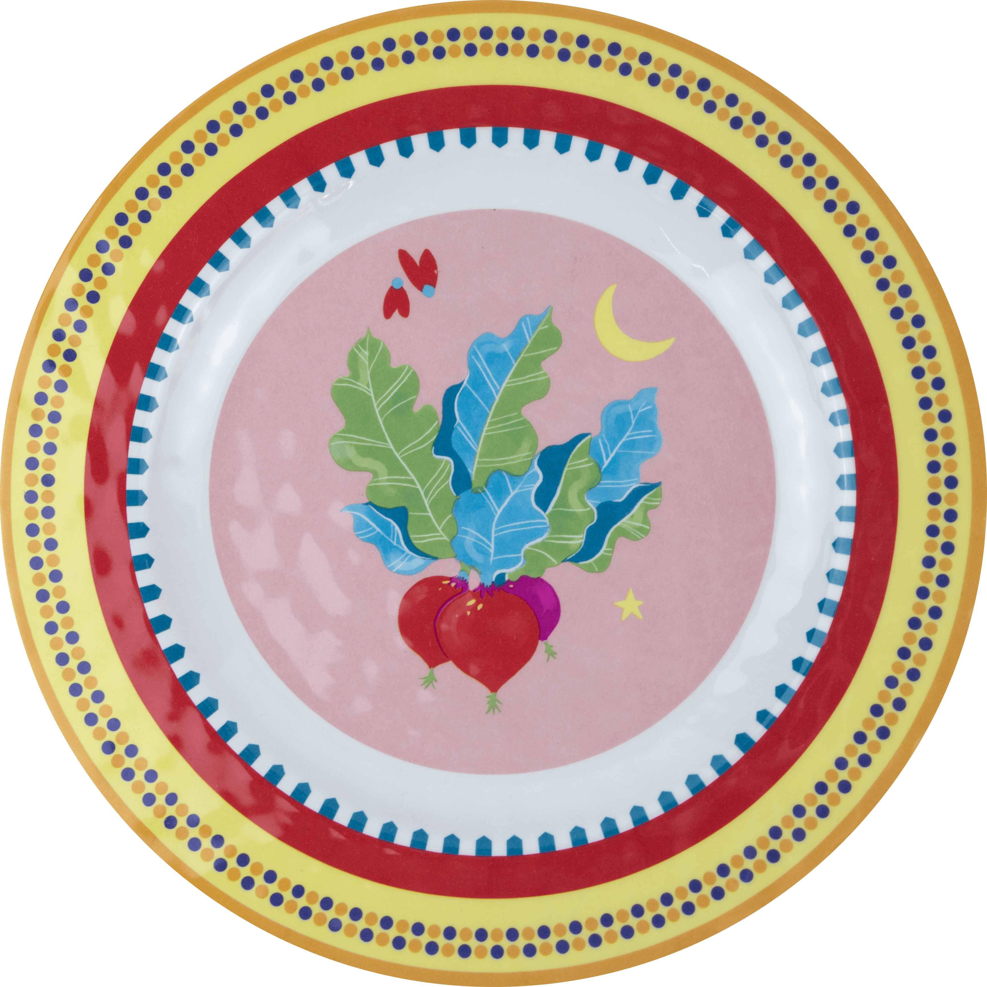 Set of 6 Melamine Dinner Plates - Radish - Mamma Mia - Baci Milano