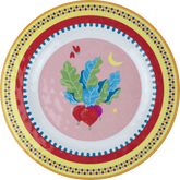 Set of 6 Melamine Dinner Plates - Radish - Mamma Mia - Baci Milano