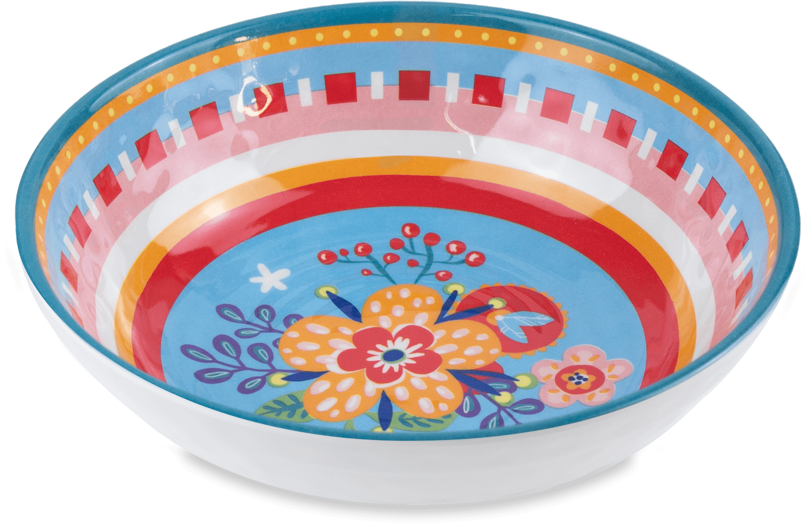 Set of 6 Melamine Soup Bowls - Flower - Mamma Mia - Baci Milano