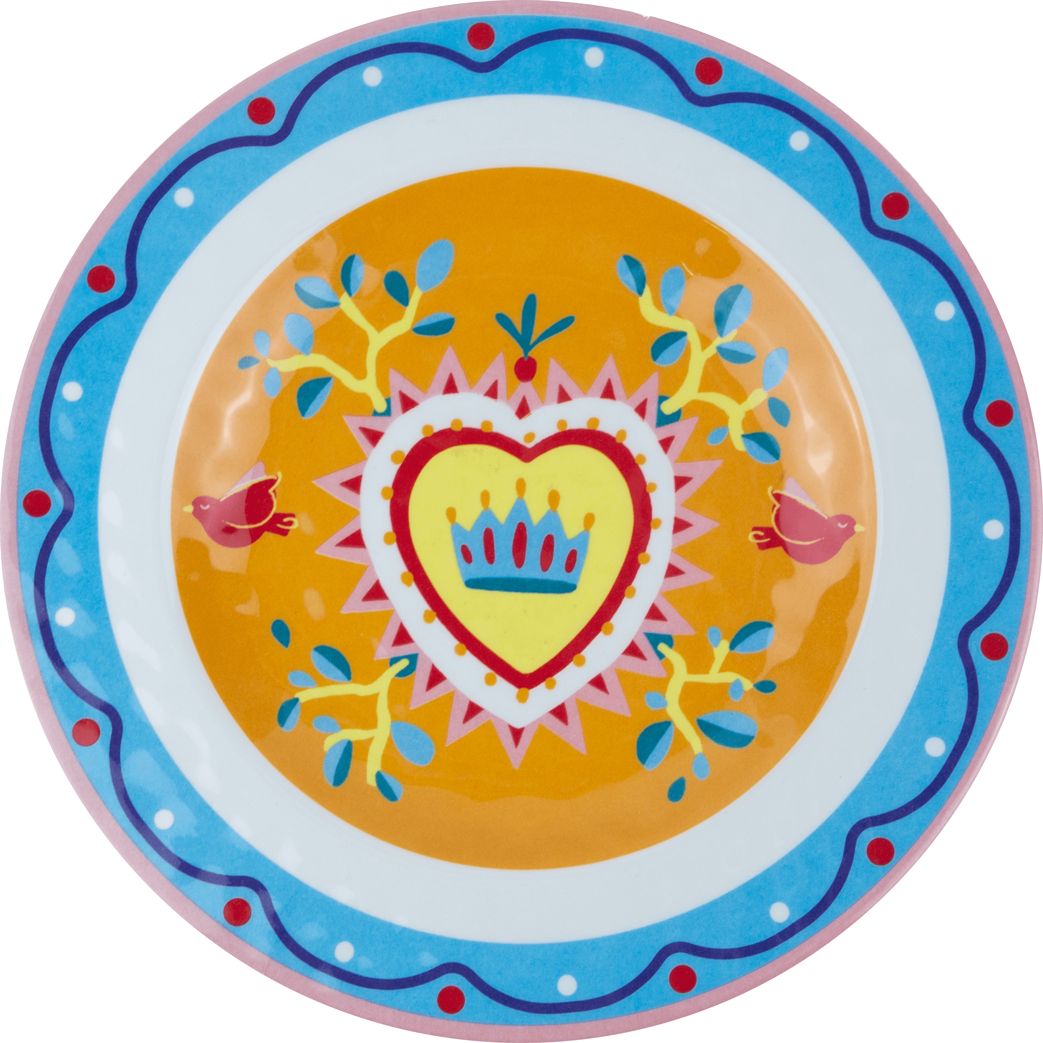 Set of 6 Melamine Dessert Plates - Heart - Mamma Mia - Baci Milano