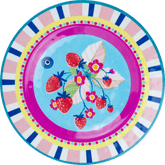 Set of 6 Melamine Dessert Plates - Strawberries - Mamma Mia - Baci Milano