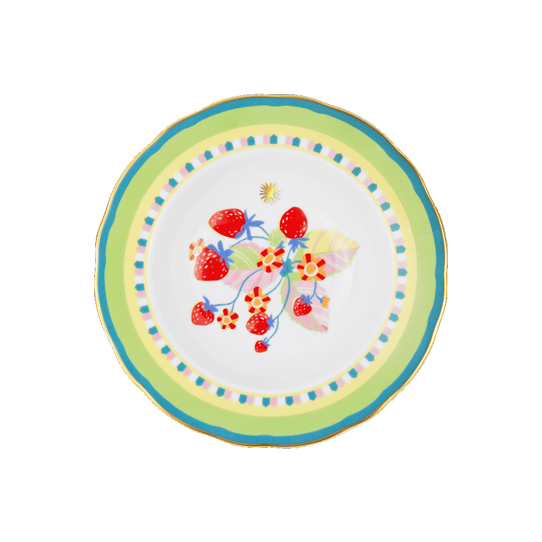 Porcelain Soup Bowl - Strawberries - Mamma Mia - Baci Milano