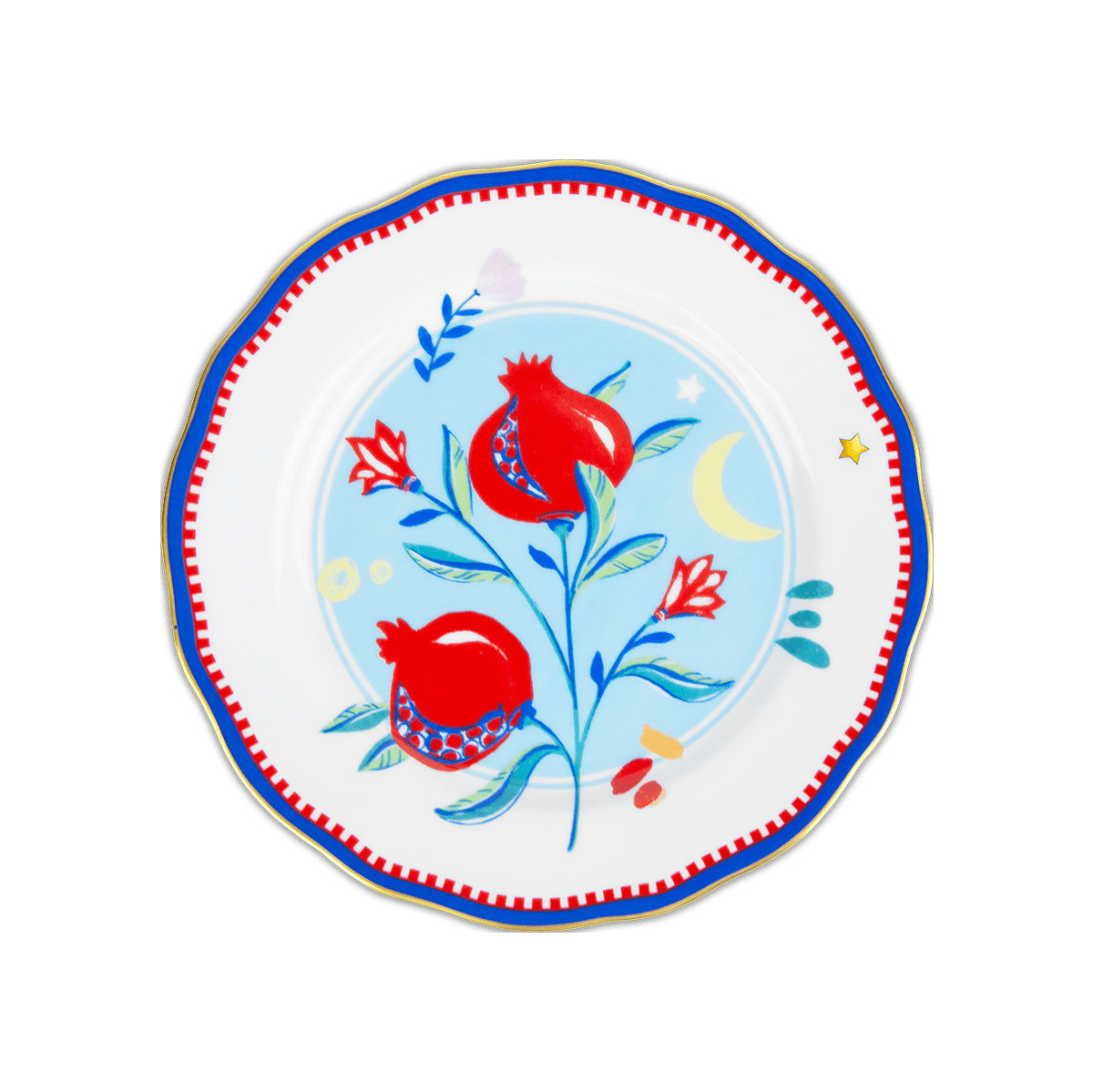 Porcelain Dessert Plate - Pomegranate - Mamma Mia - Baci Milano
