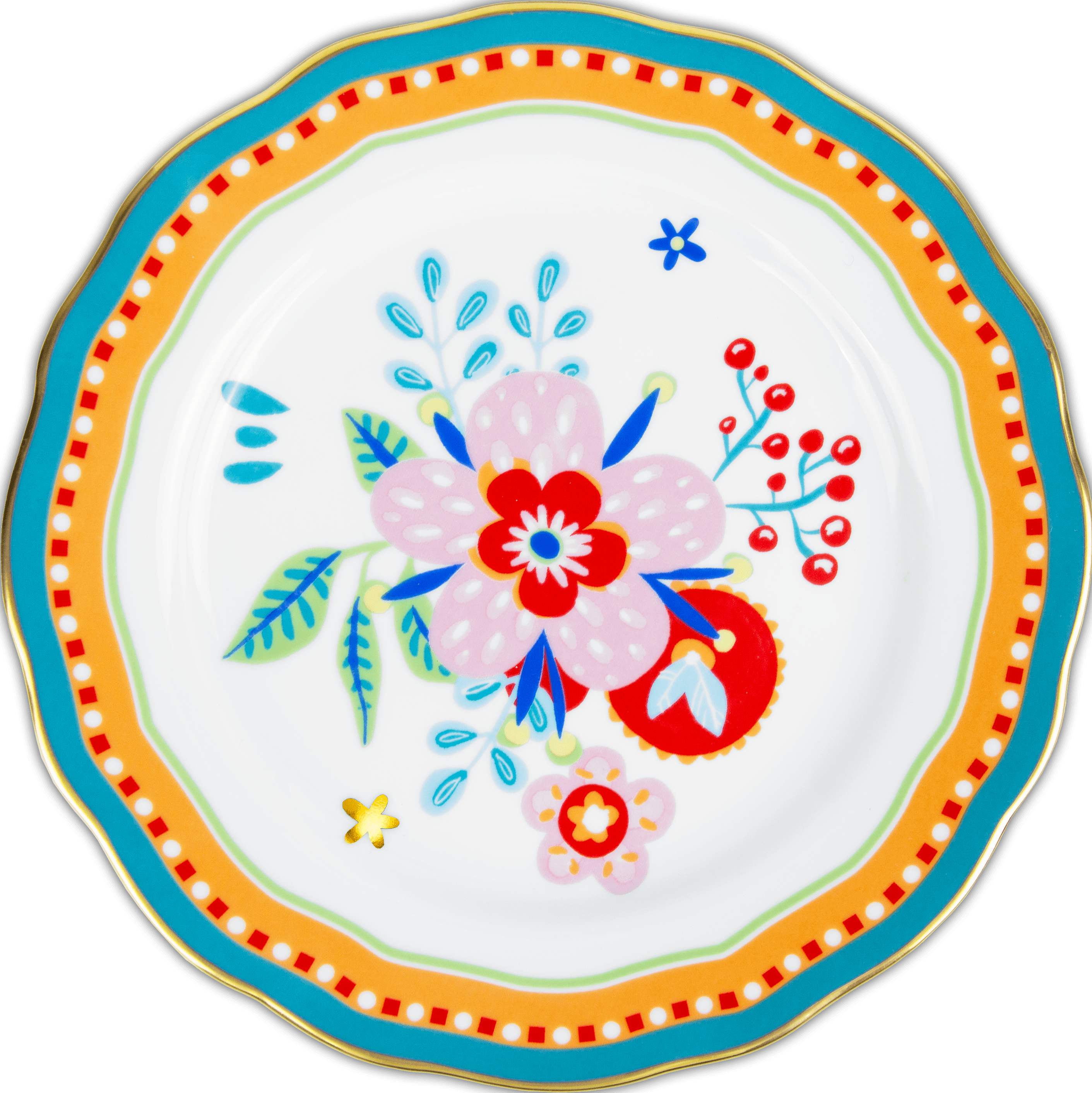 Porcelain Dessert Plate - Flower - Mamma Mia - Baci Milano