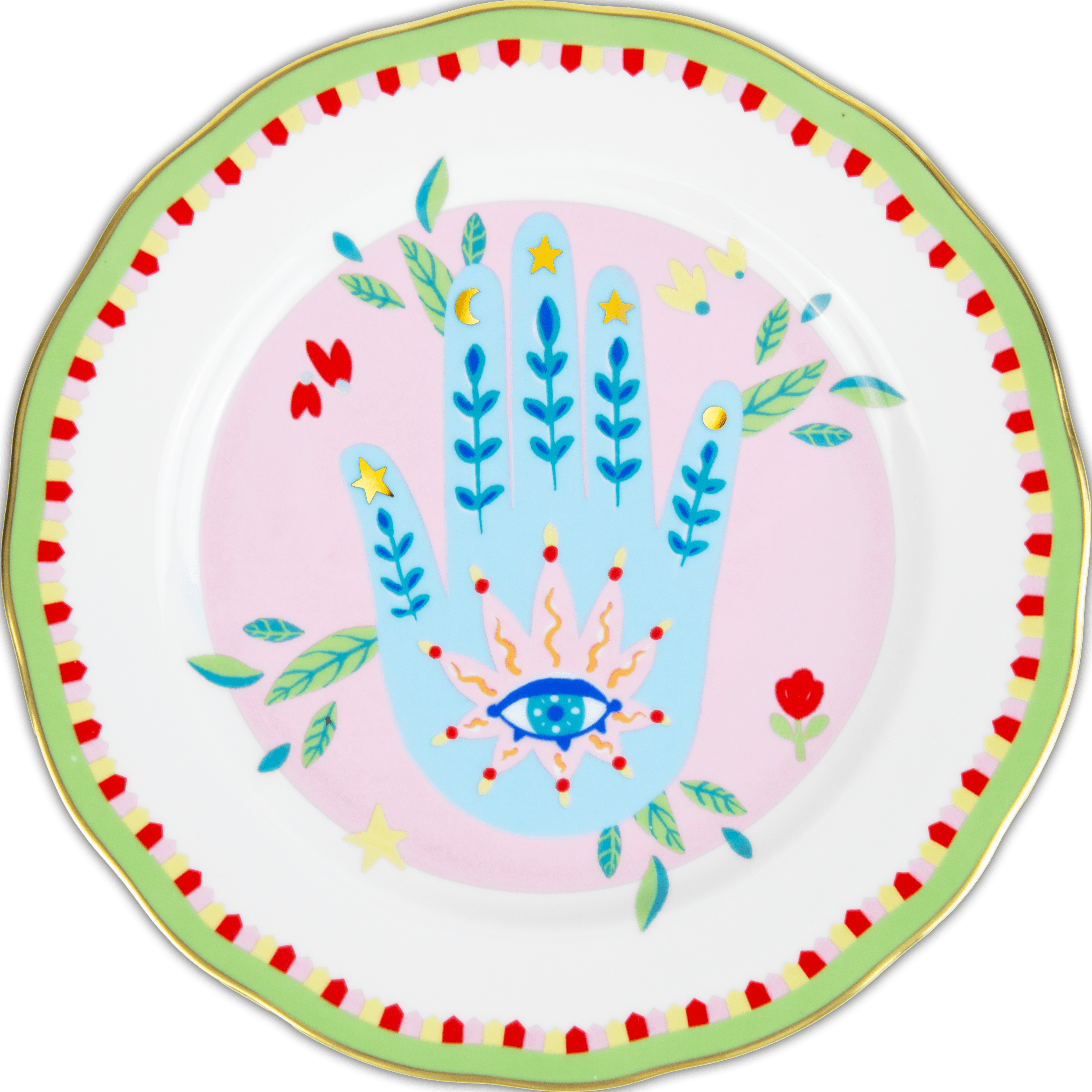 Porcelain Dessert Plate - Hand - Mamma Mia - Baci Milano