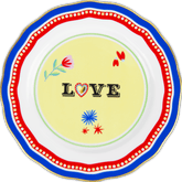 Porcelain Dessert Plate - Love - Mamma Mia - Baci Milano