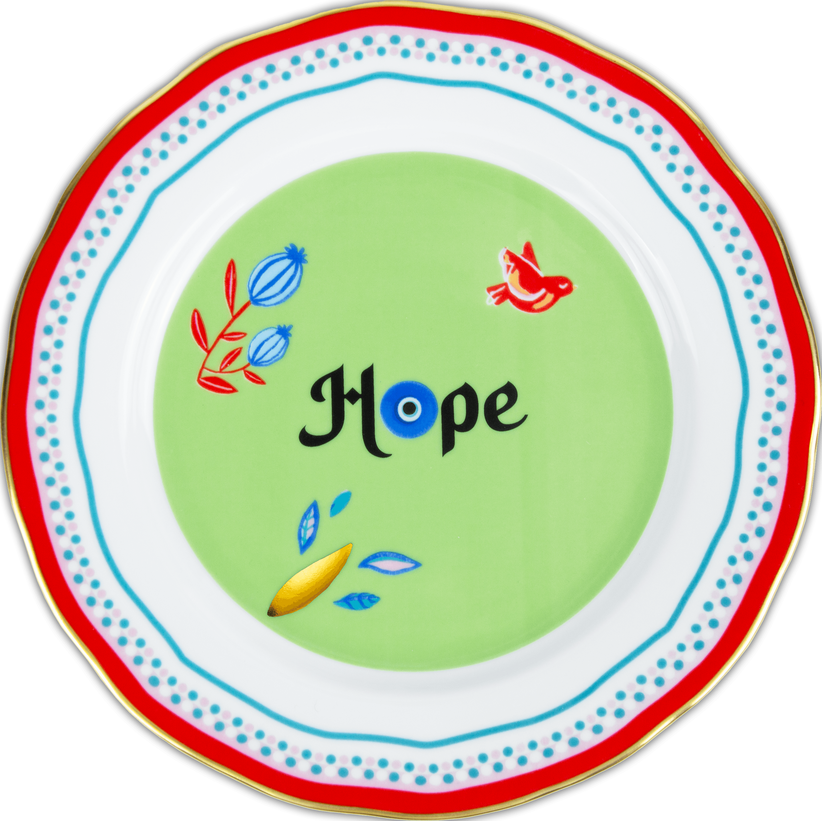 Porcelain Dessert Plate - Hope - Mamma Mia - Baci Milano