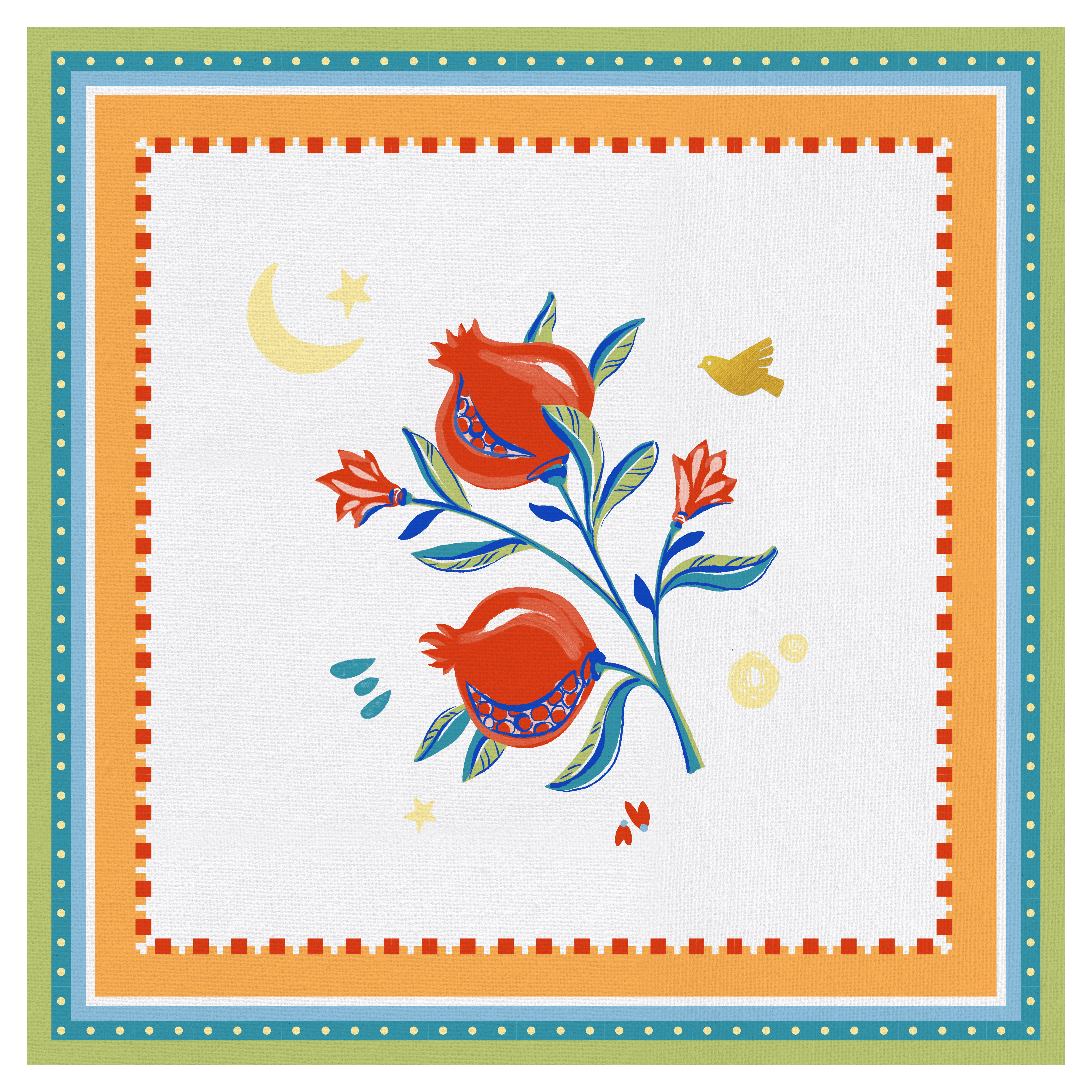 Square Stain Resistant Placemat - Pomegranate - Mamma Mia - Baci Milano