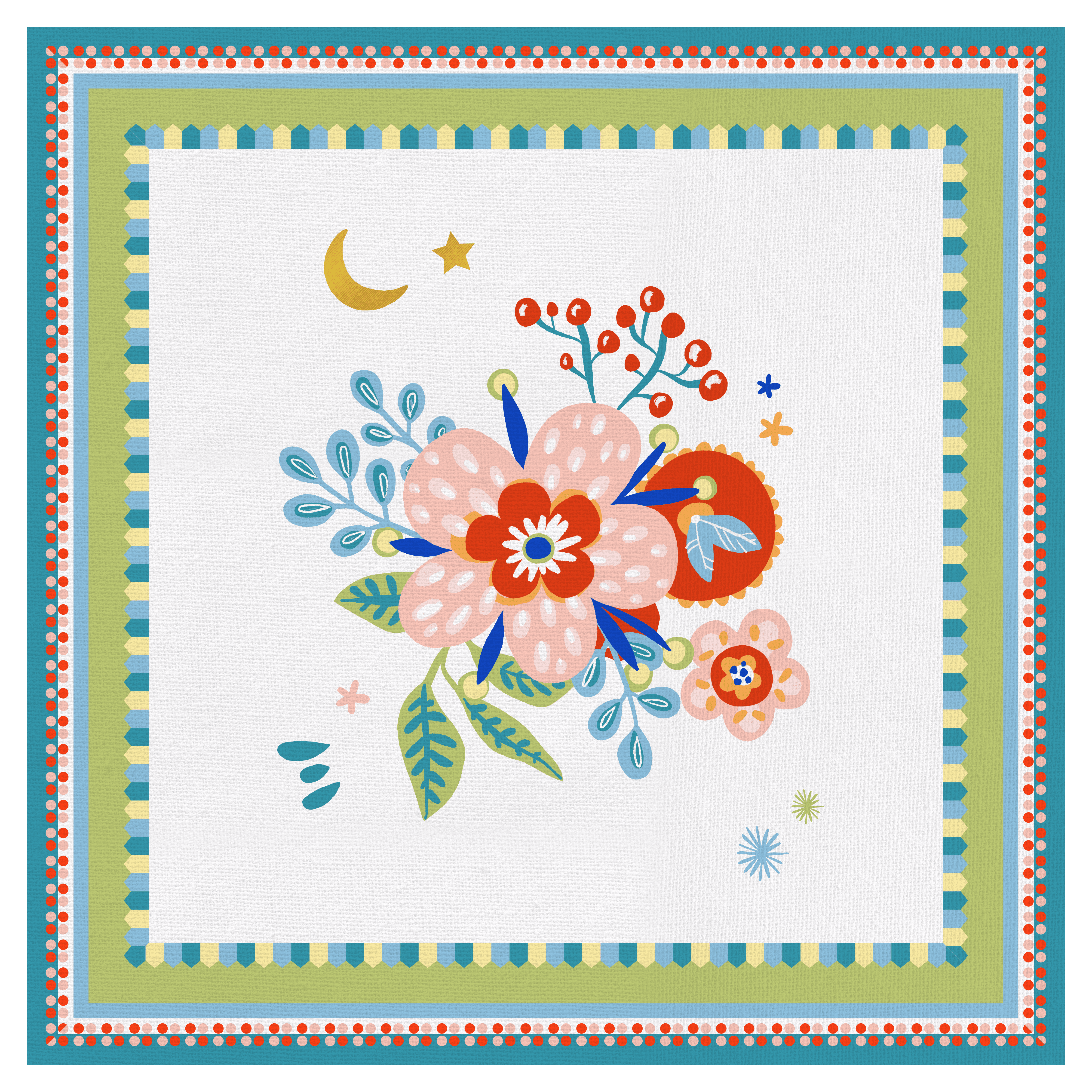Square Stain Resistant Placemat - Flower - Mamma Mia - Baci Milano