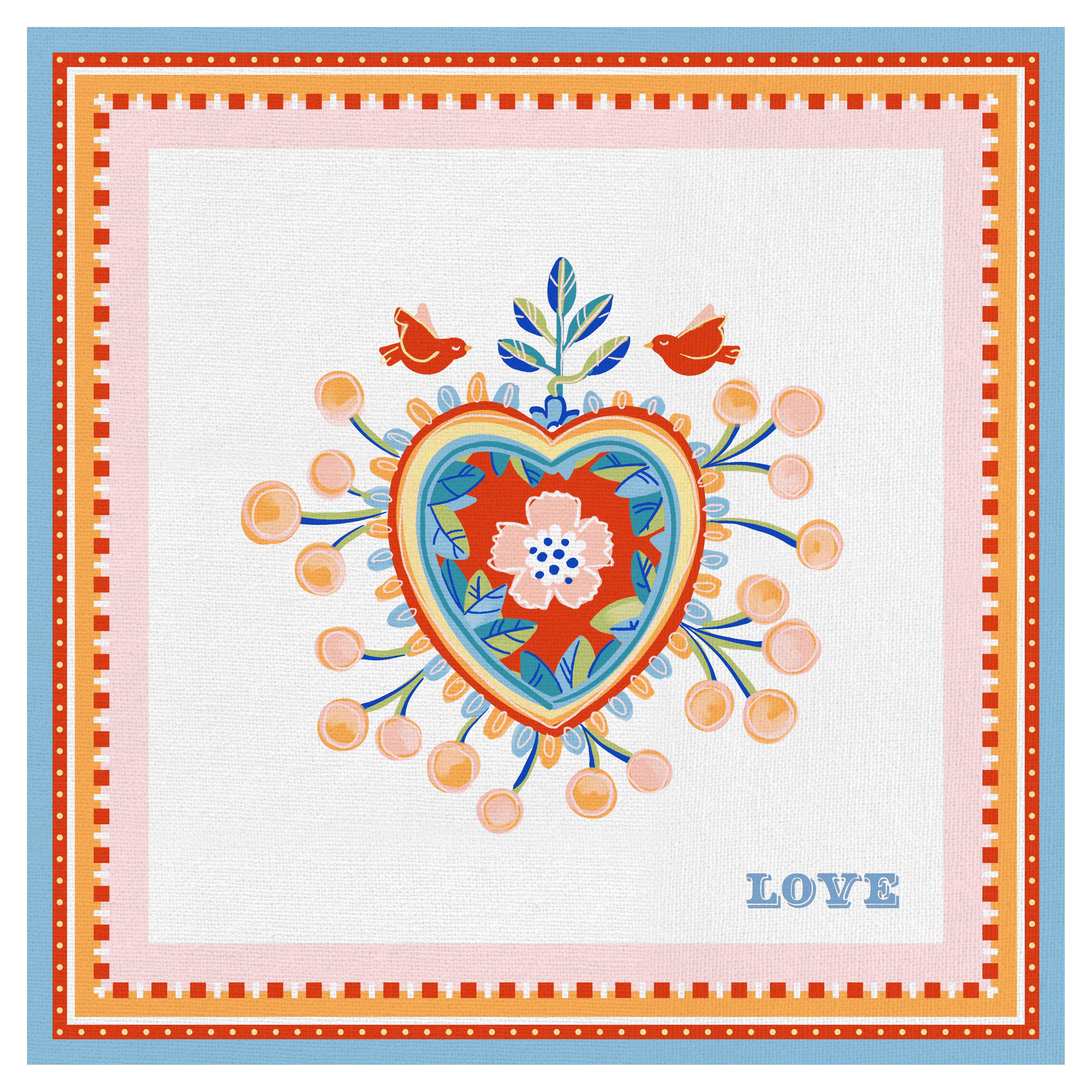 Square Stain Resistant Placemat - Heart - Mamma Mia - Baci Milano