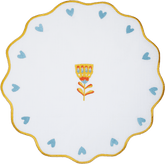 Round Embroidered Placemat with Orange Rim - Mamma Mia - Baci Milano