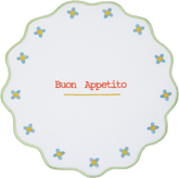 Round Embroidered Placemat - Buon Appetito - Mamma Mia - Baci Milano