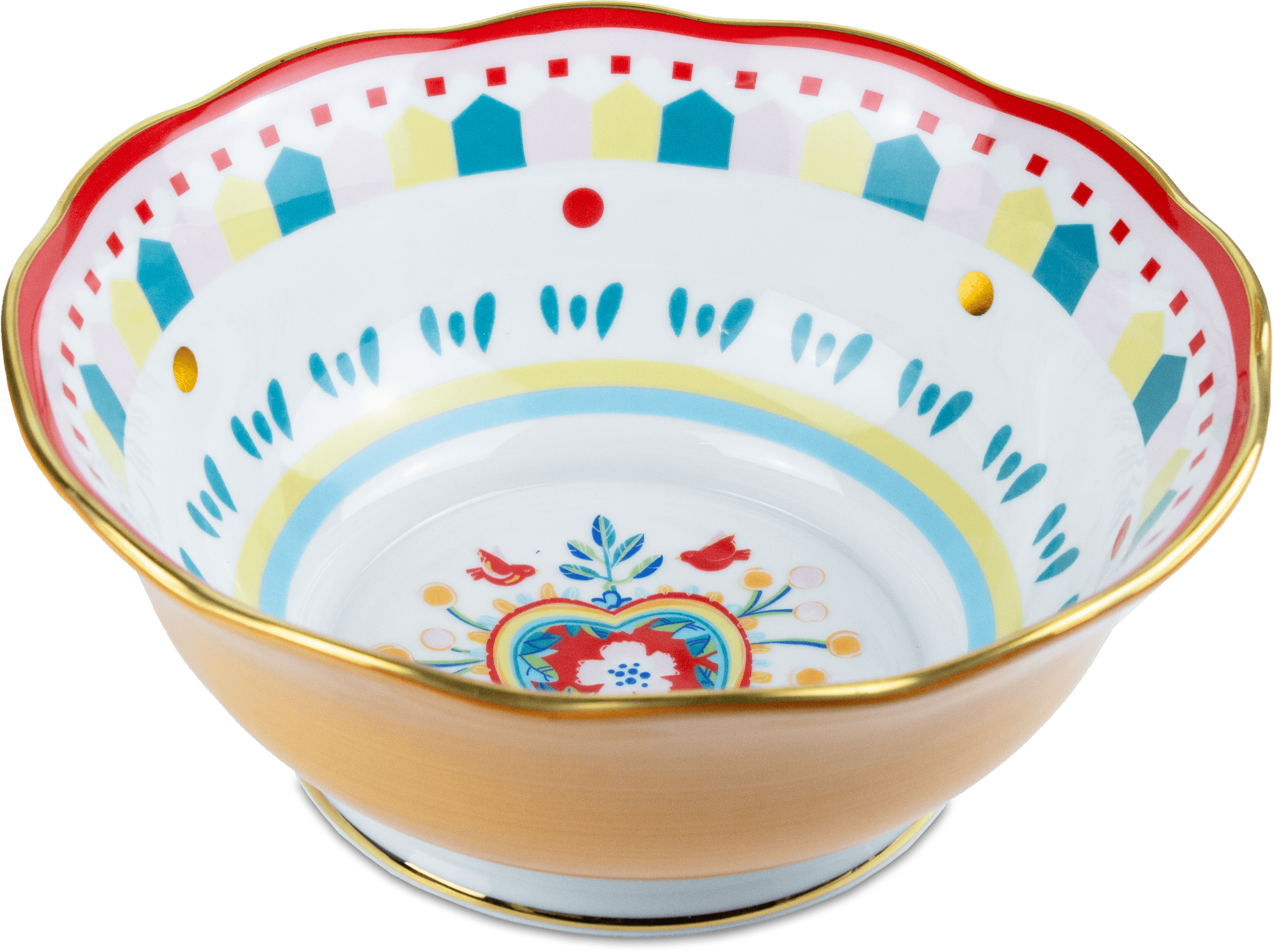 Porcelain Salad Bowl - Heart - Mamma Mia - Baci Milano