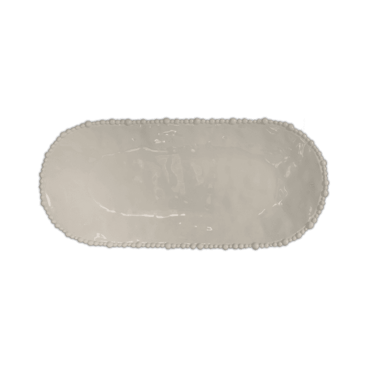 Large Taupe Oval Serving Plate - Joke - Baci Milano