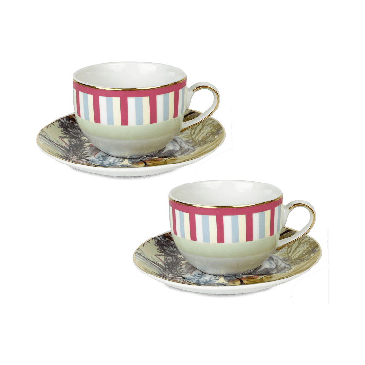 Set of 2 Porcelain Tea Cups - Firenze - Baci Milano
