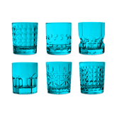Set of 6 Blue Acrylic Water Glasses - Crystal Touch - Baci Milano