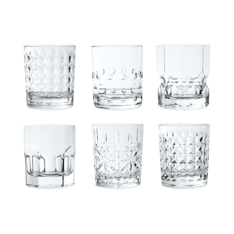 Set of 6 Clear Acrylic Water Glasses - Crystal Touch - Baci Milano