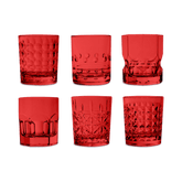 Set of 6 Red Acrylic Water Glasses - Crystal Touch - Baci Milano