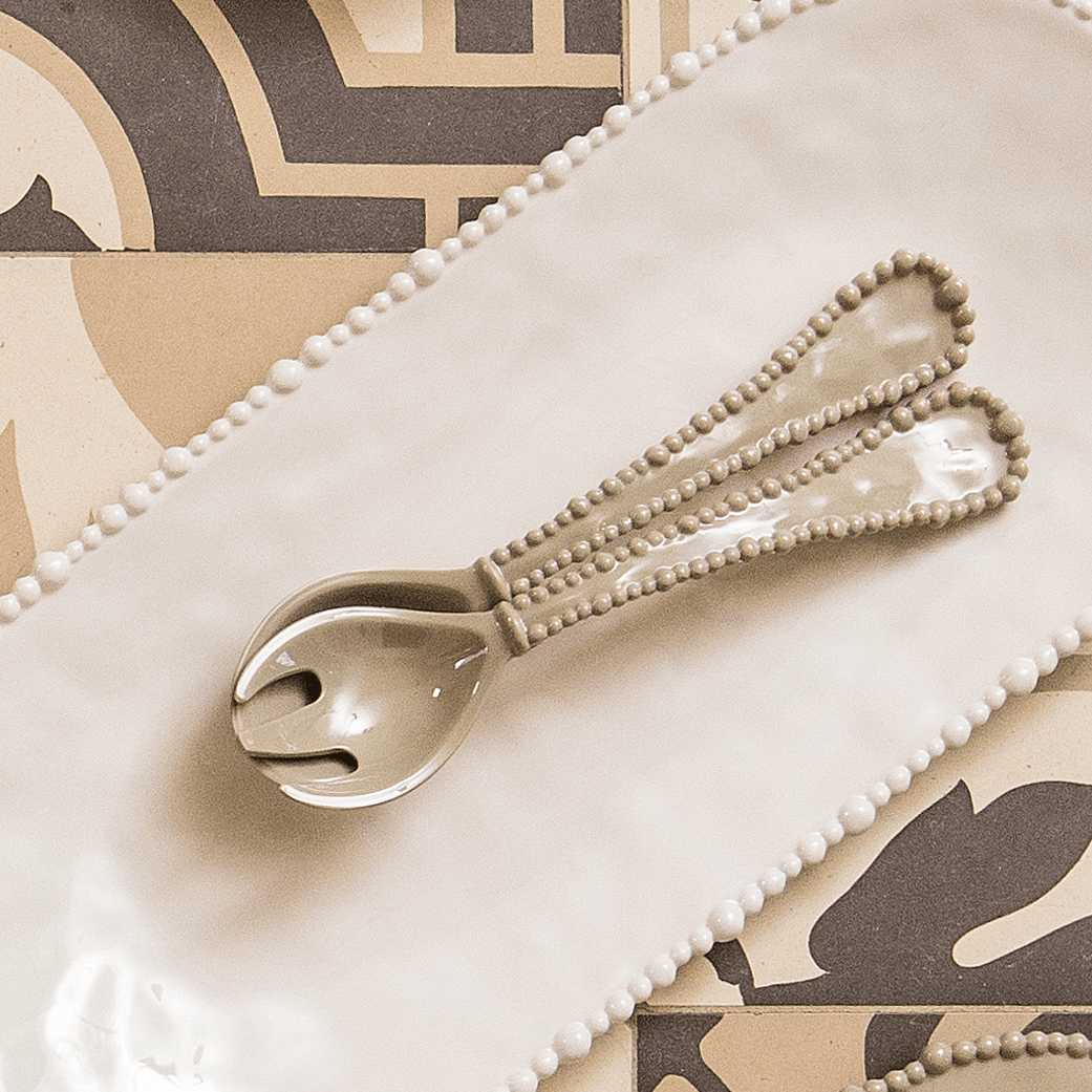 Taupe Salad Servers - Joke - Baci Milano