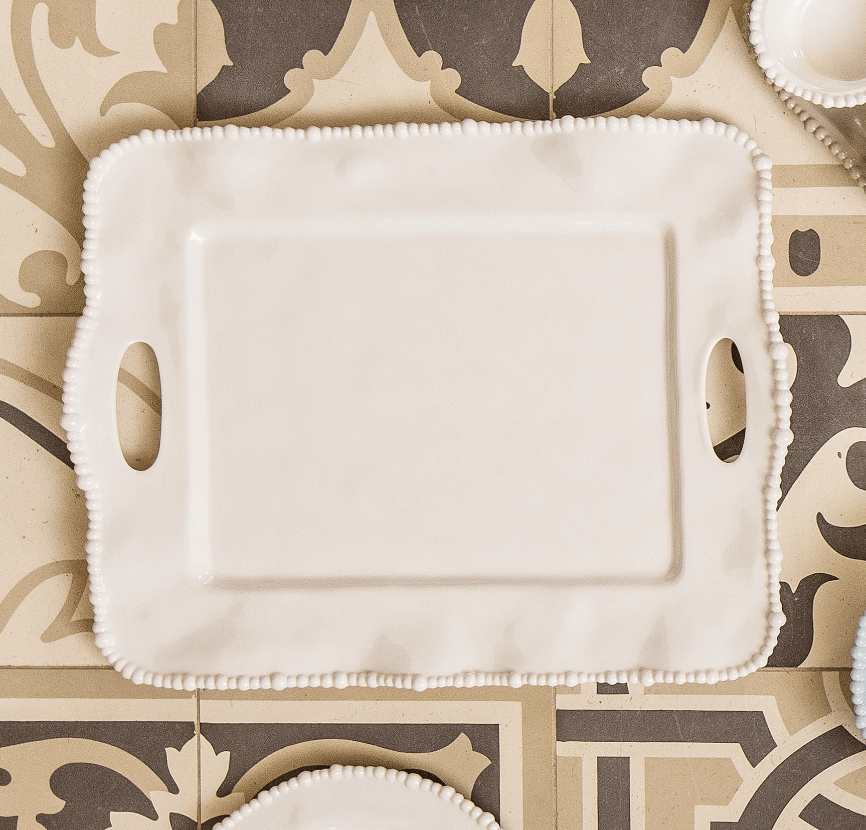 White Rectangular Serving Tray - Joke - Baci Milano