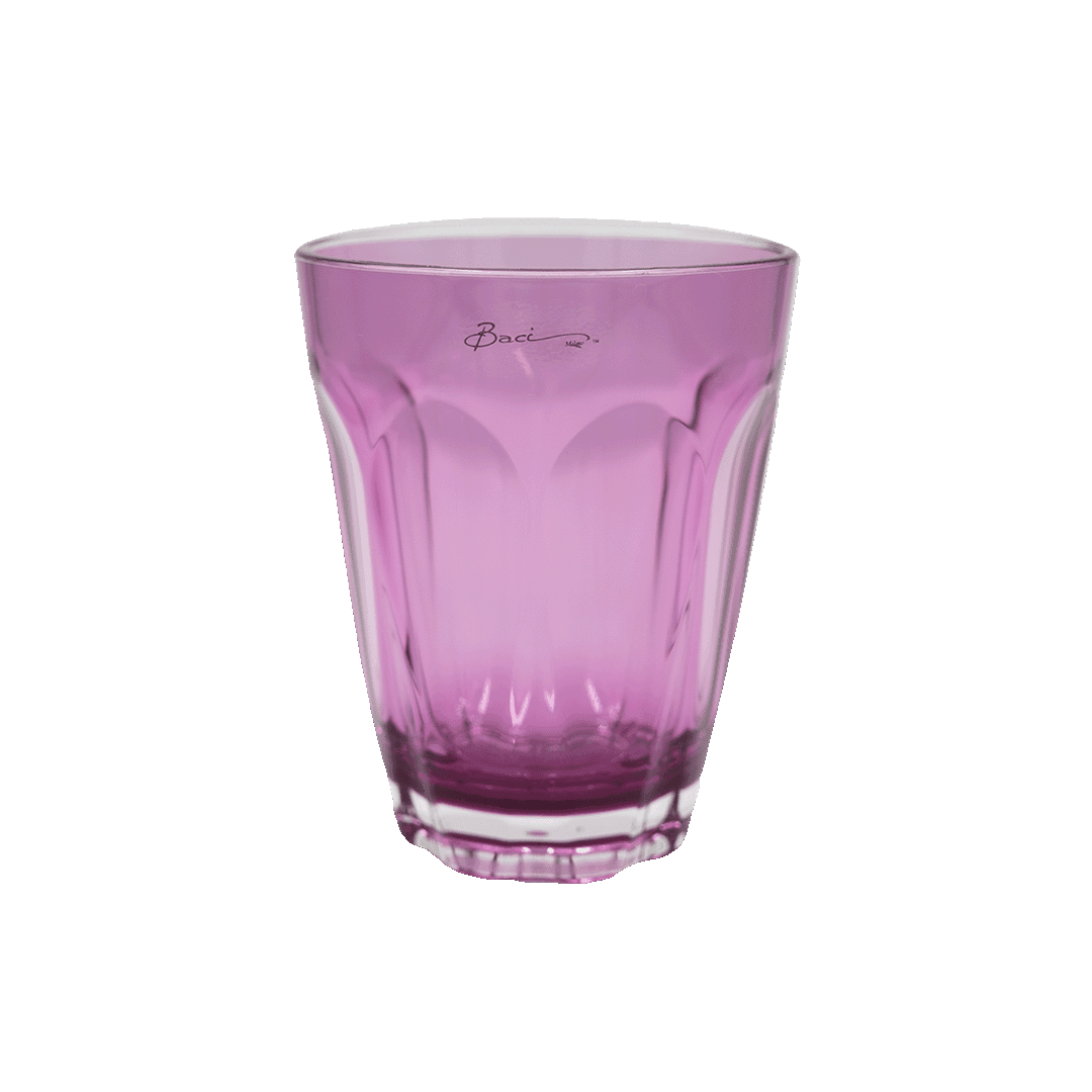 Set of 6 Water Glasses - Magenta - Aqua - Baci Milano