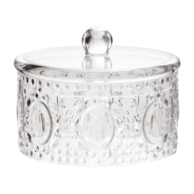 Large clear acrylic candy jar with lid — Baci Milano Baroque & Rock collection