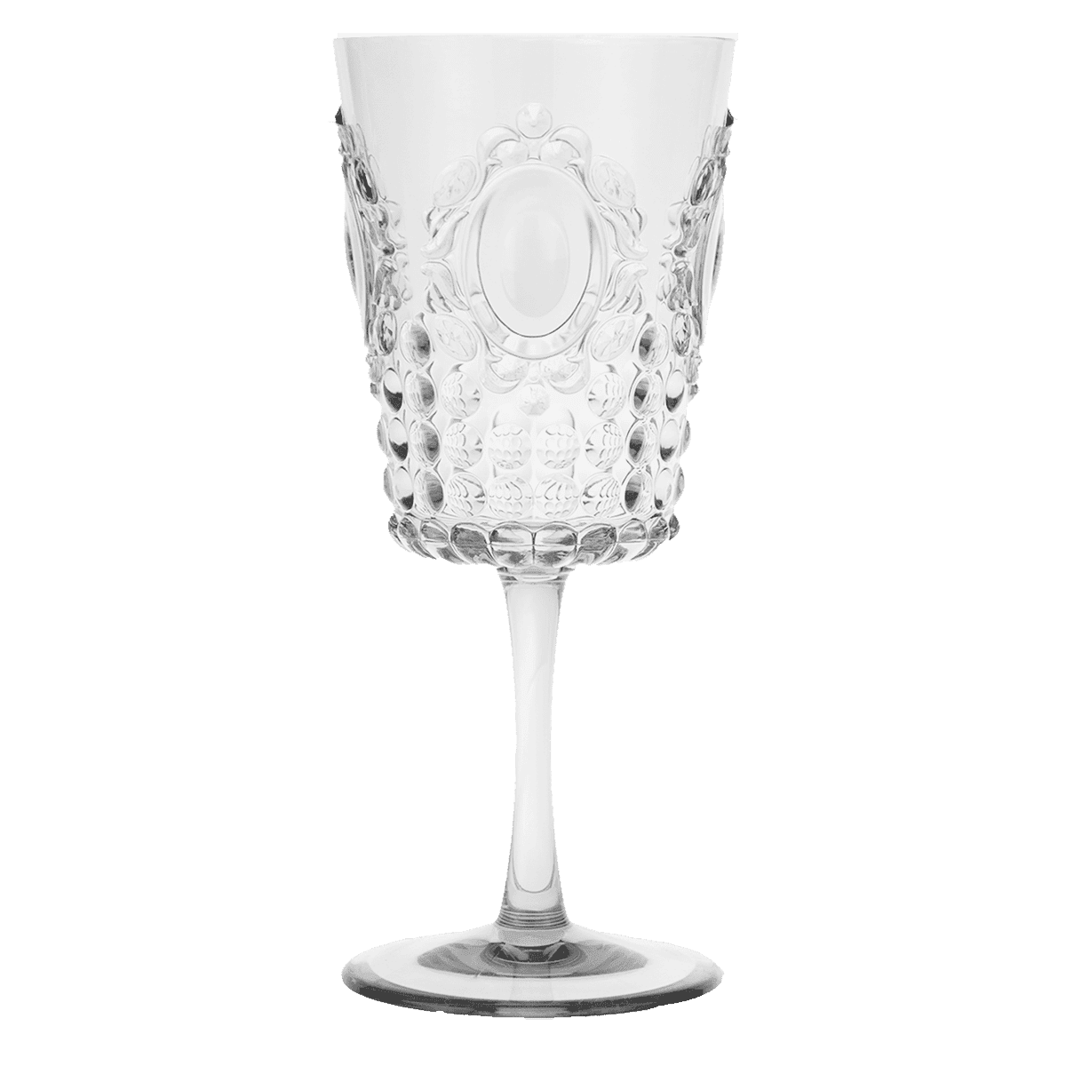 Set of 6 Clear Acrylic Wine Glasses - Baroque & Rock