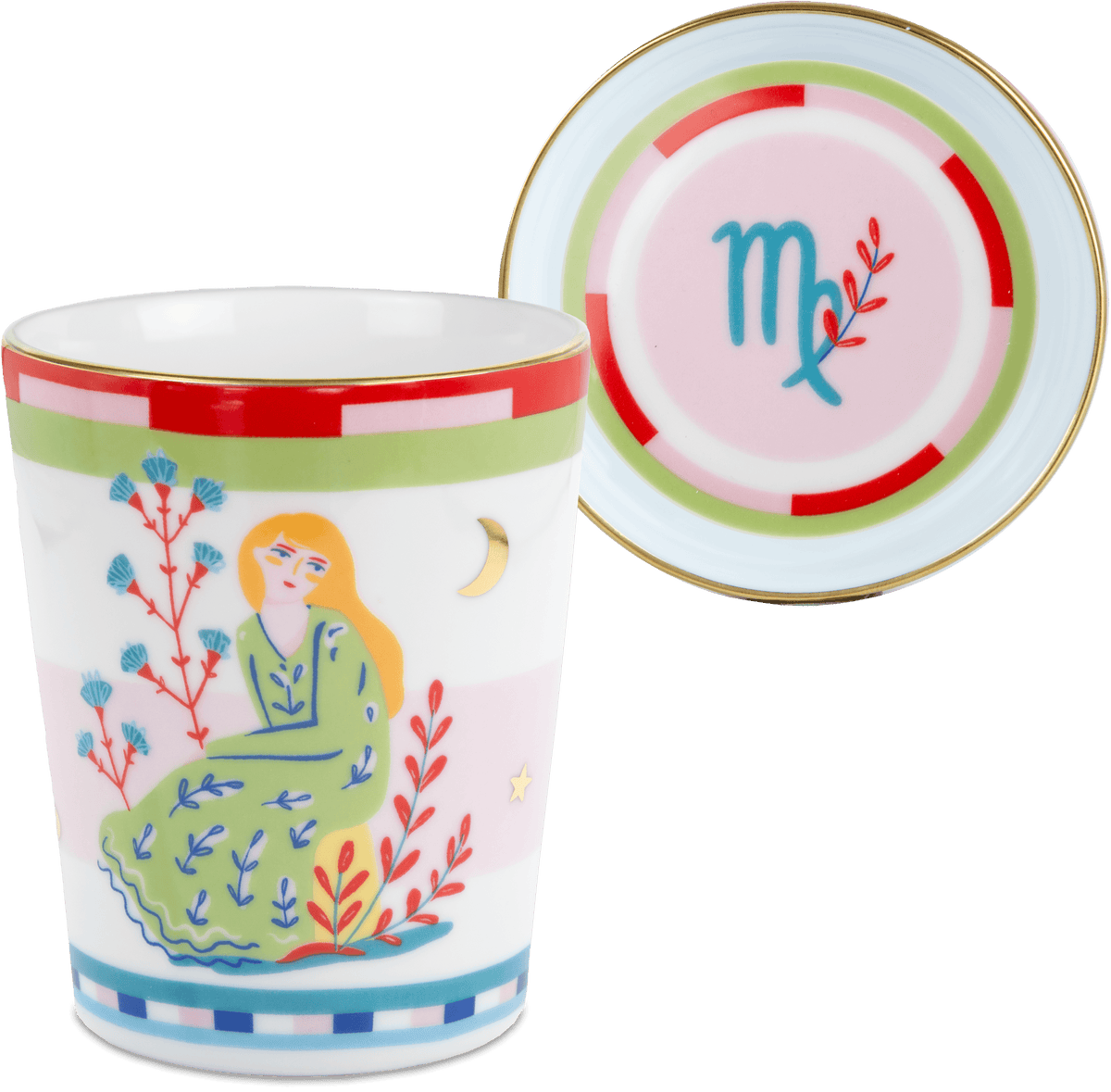 Cup with LidSaucer - Virgo - Zodiac Vibe